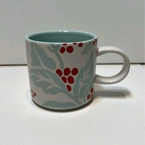 STARBUCKS Holly Berries Mistletoe White/Green COFFEE Demi ESPRESSO Mini MUG 2018